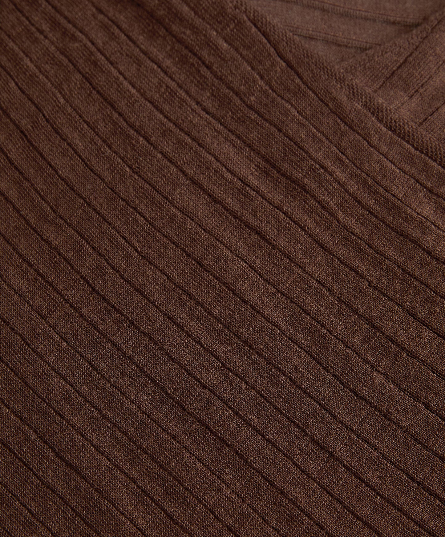 Semi-sheer fine knit rib crossover jumper