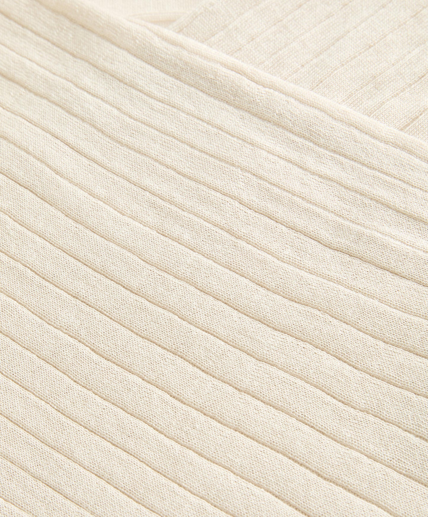 Semi-sheer fine knit rib crossover jumper