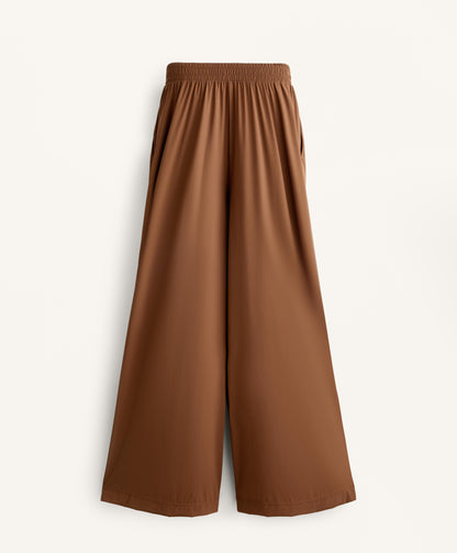 Wide-leg tailored trousers with light, cool-touch fabric
