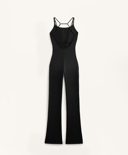 Comfortlux ring detail flare jumpsuit