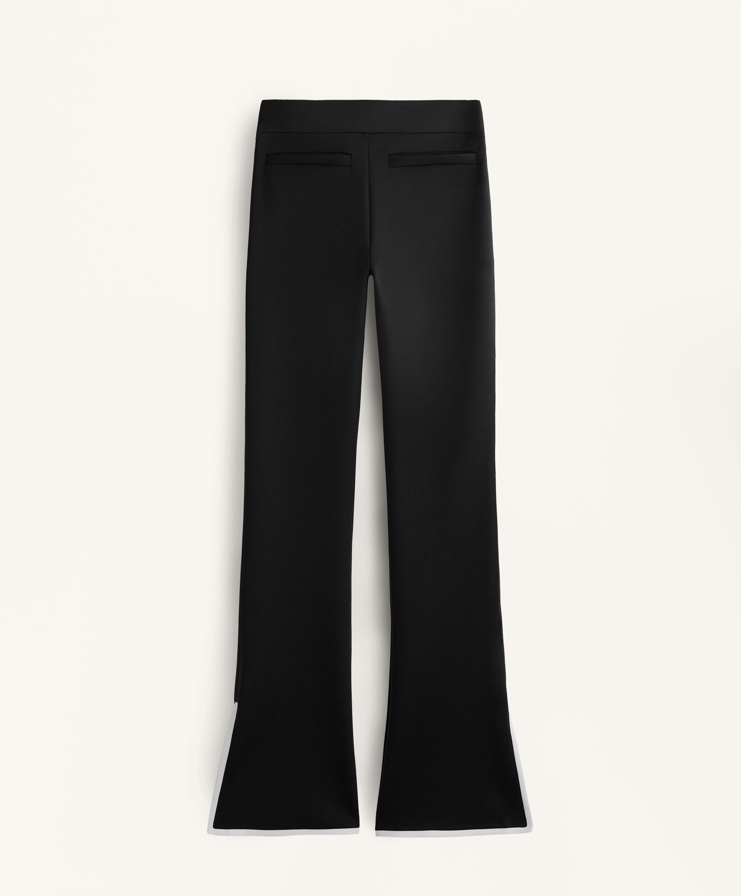 Contrast neoprene effect flare trousers
