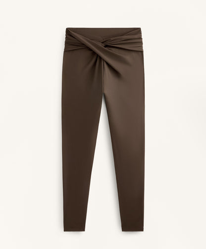 Light Touch draped V-cut ankle-length leggings