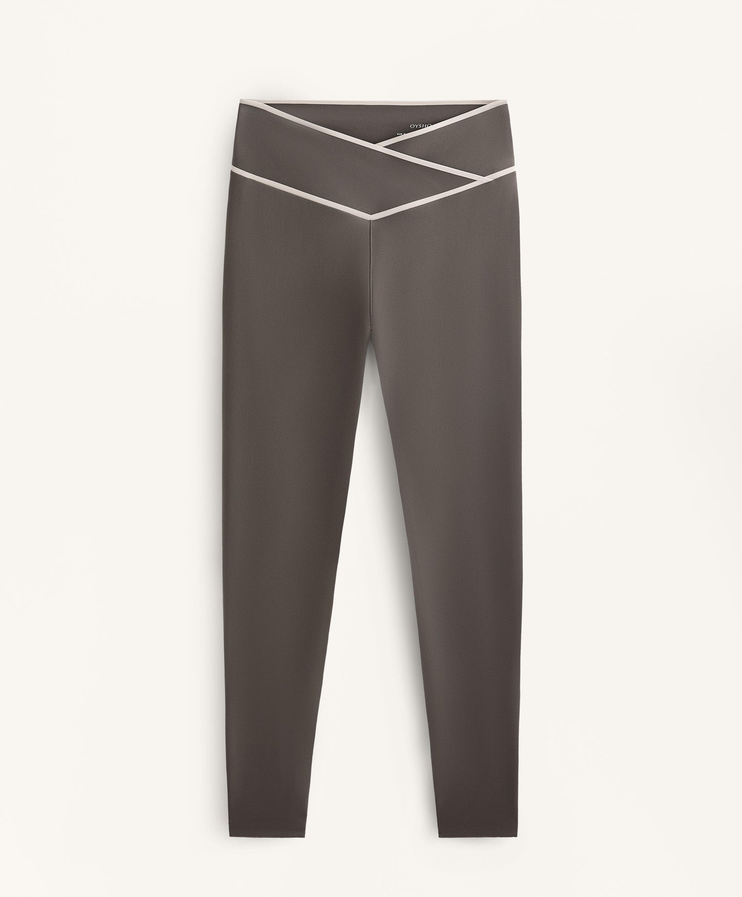 Perfect-adapt ankle-length leggings with crossover V-cut waist