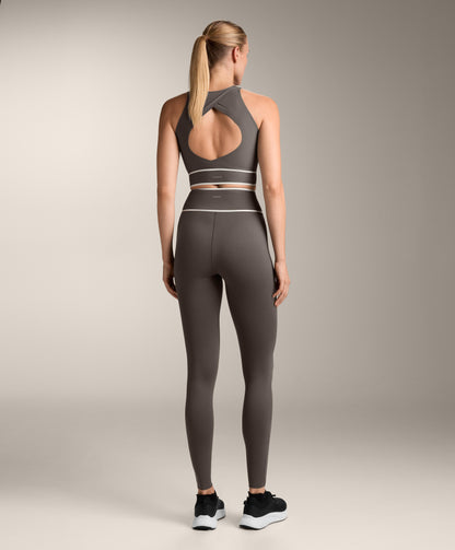 Perfect-adapt ankle-length leggings with crossover V-cut waist