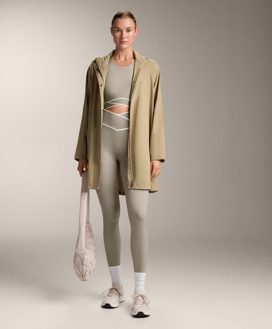 Perfect-adapt ankle-length leggings with crossover V-cut waist