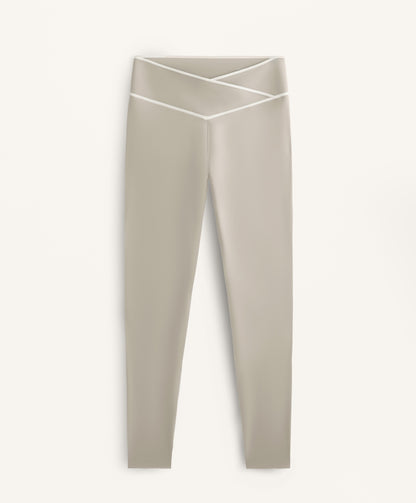 Perfect-adapt ankle-length leggings with crossover V-cut waist