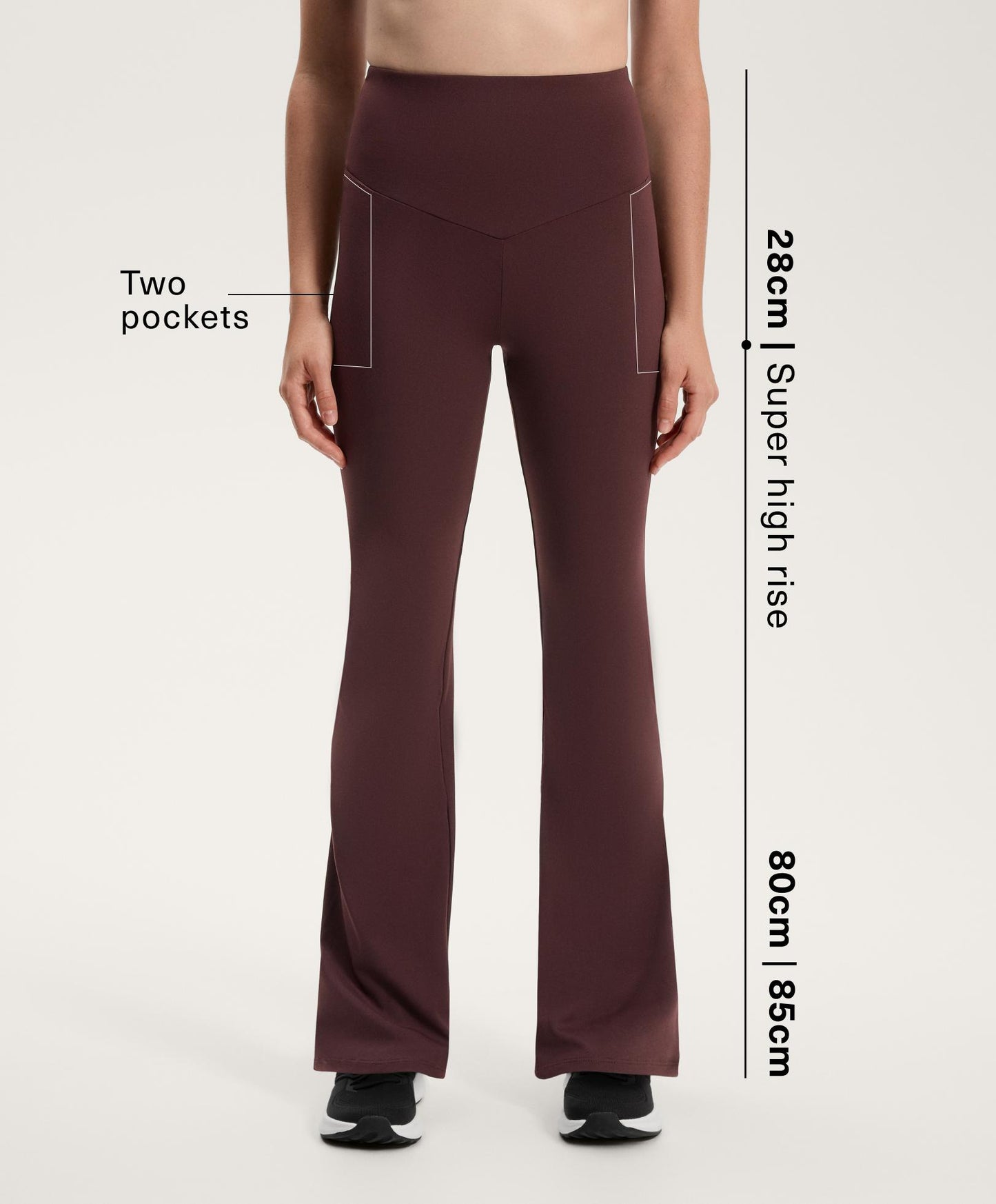 Flare super high rise Comfortlux trousers with pockets