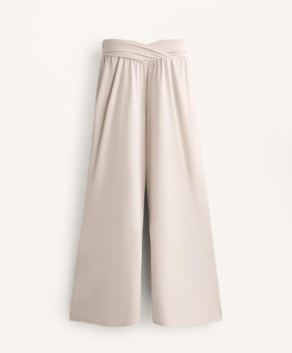Extra wide flowing trousers with V-waistband in modal
