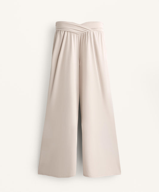Extra wide flowing trousers with V-waistband in modal