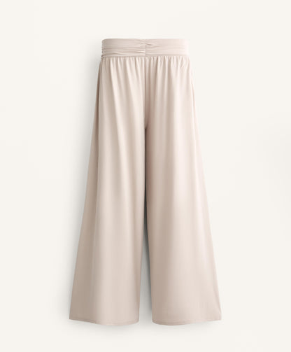 Extra wide flowing trousers with V-waistband in modal