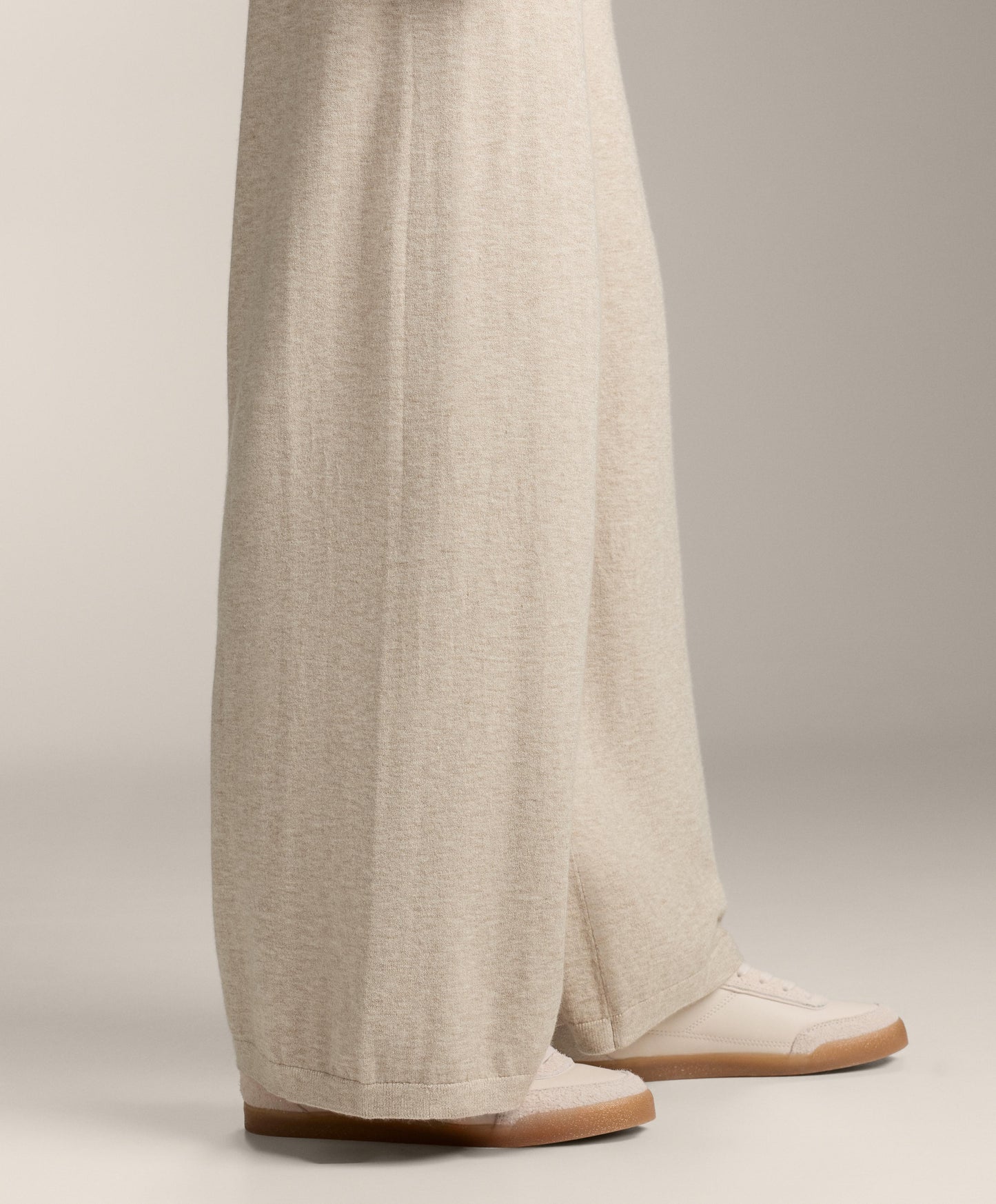 Wide leg knit trousers
