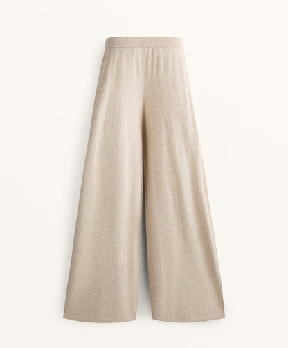 Wide leg knit trousers