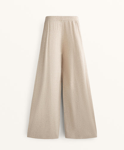 Wide leg knit trousers