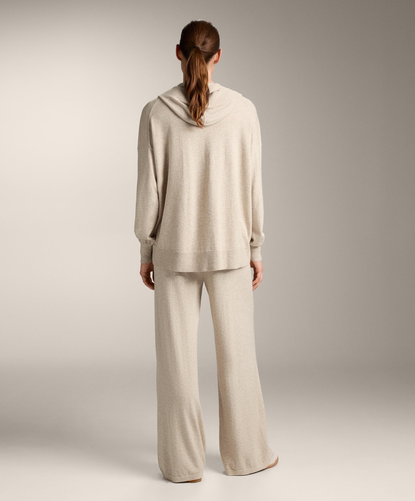 Wide leg knit trousers