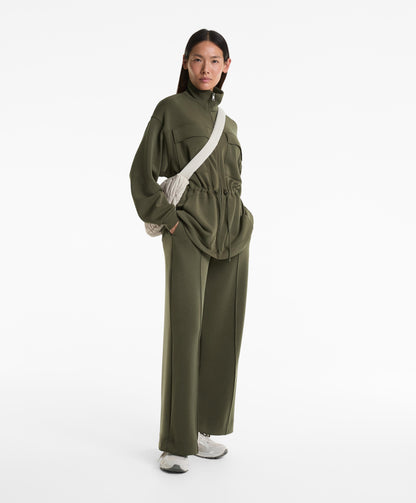 Straight-leg soft-touch modal trousers with crease