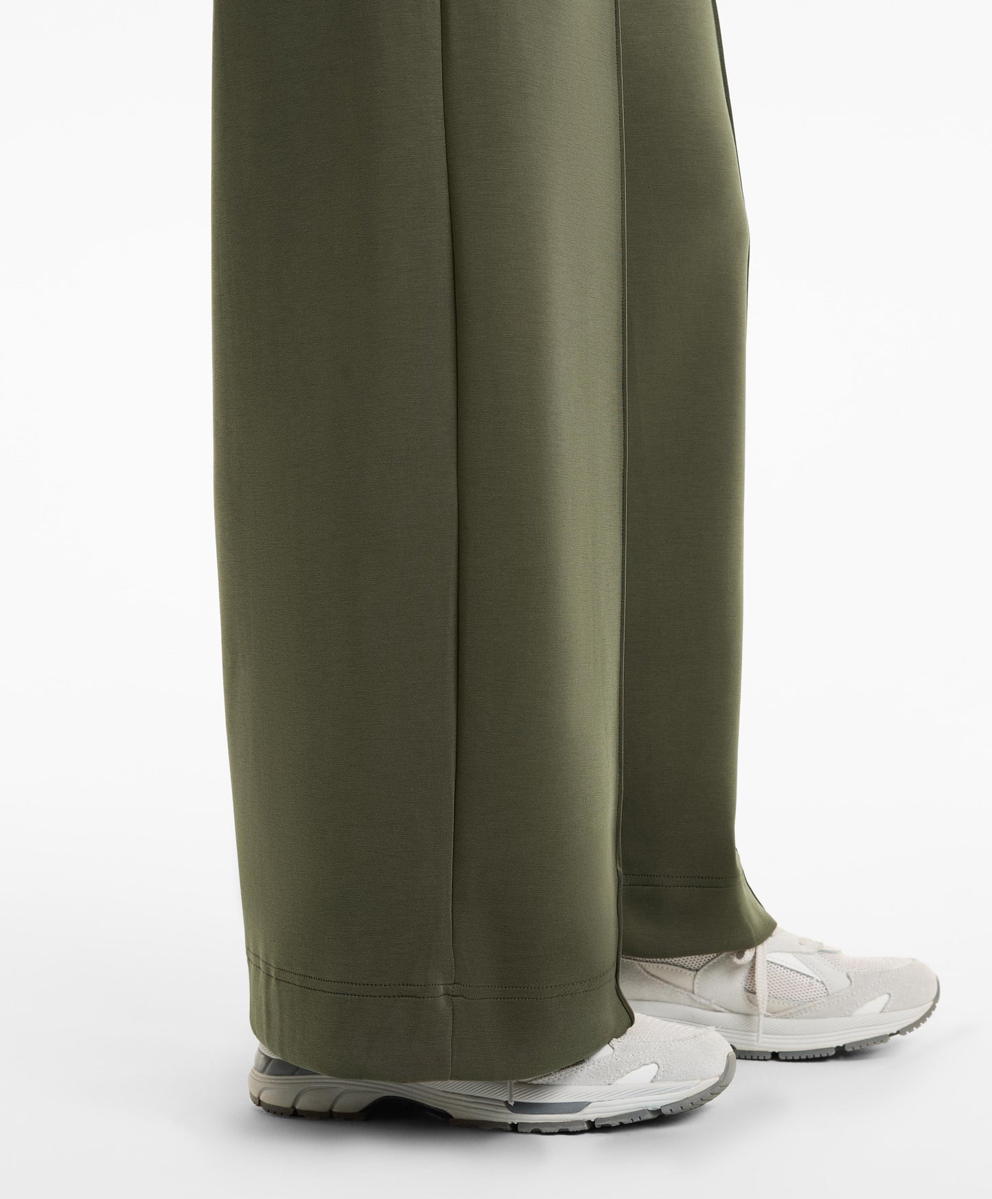 Straight-leg soft-touch modal trousers with crease