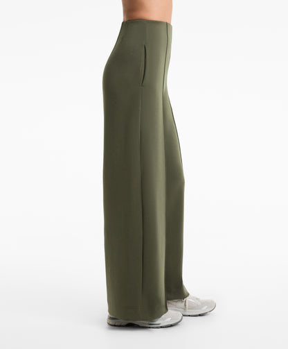 Straight-leg soft-touch modal trousers with crease