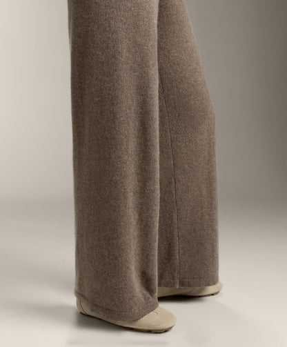 Straight leg 100% cashmere trousers