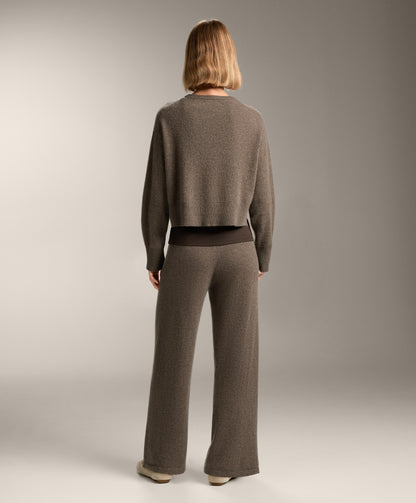 Straight leg 100% cashmere trousers