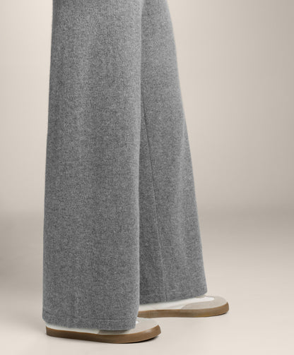 Straight leg 100% cashmere trousers