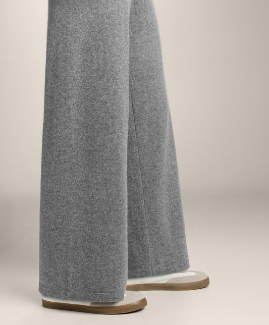 Straight leg 100% cashmere trousers