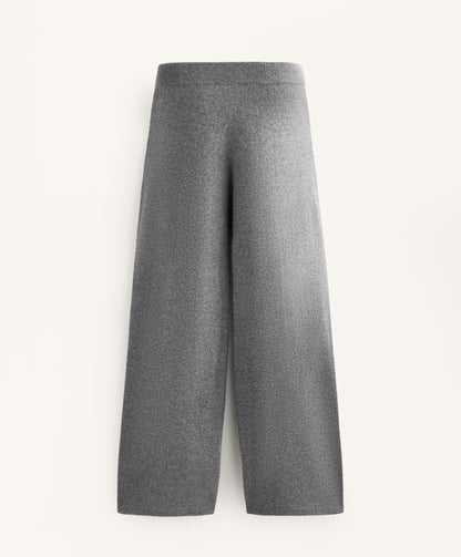 Straight leg 100% cashmere trousers