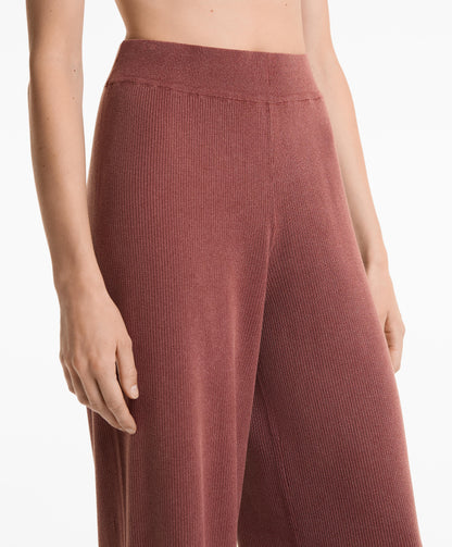 Washed knit straight leg trousers