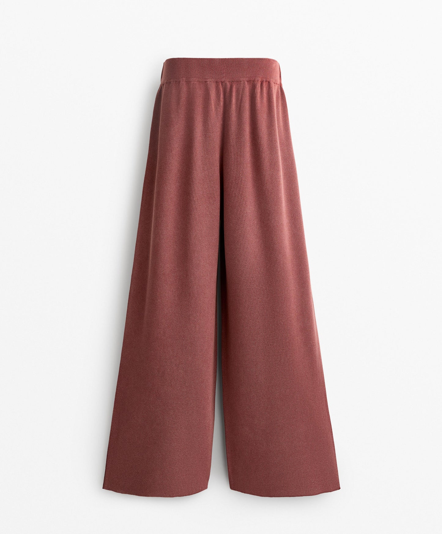 Washed knit straight leg trousers