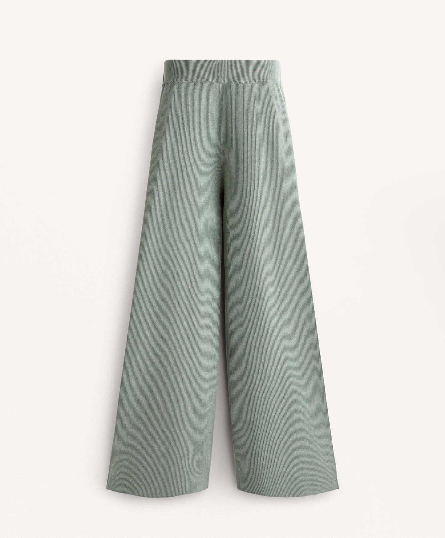 Washed knit straight leg trousers