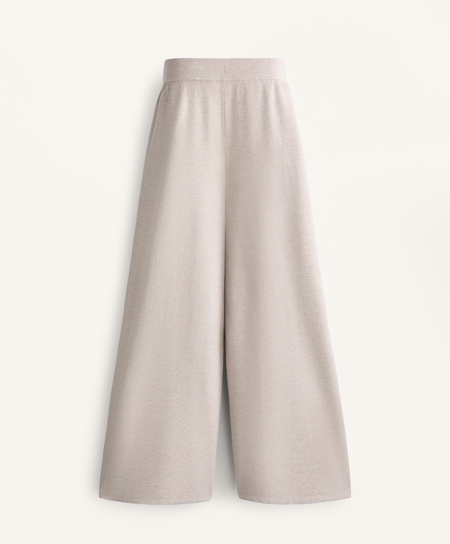 Wide straight-leg piqu¨¦ knit trousers