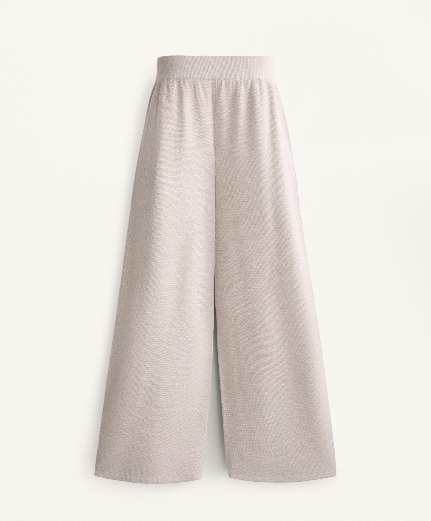 Wide straight-leg piqu¨¦ knit trousers