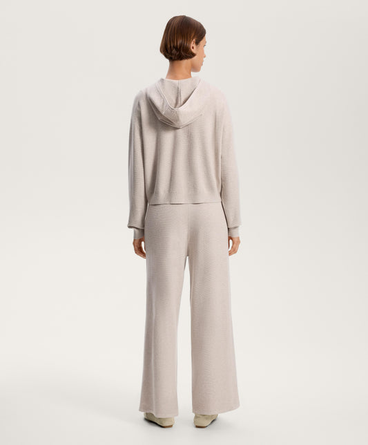 Wide straight-leg piqu¨¦ knit trousers