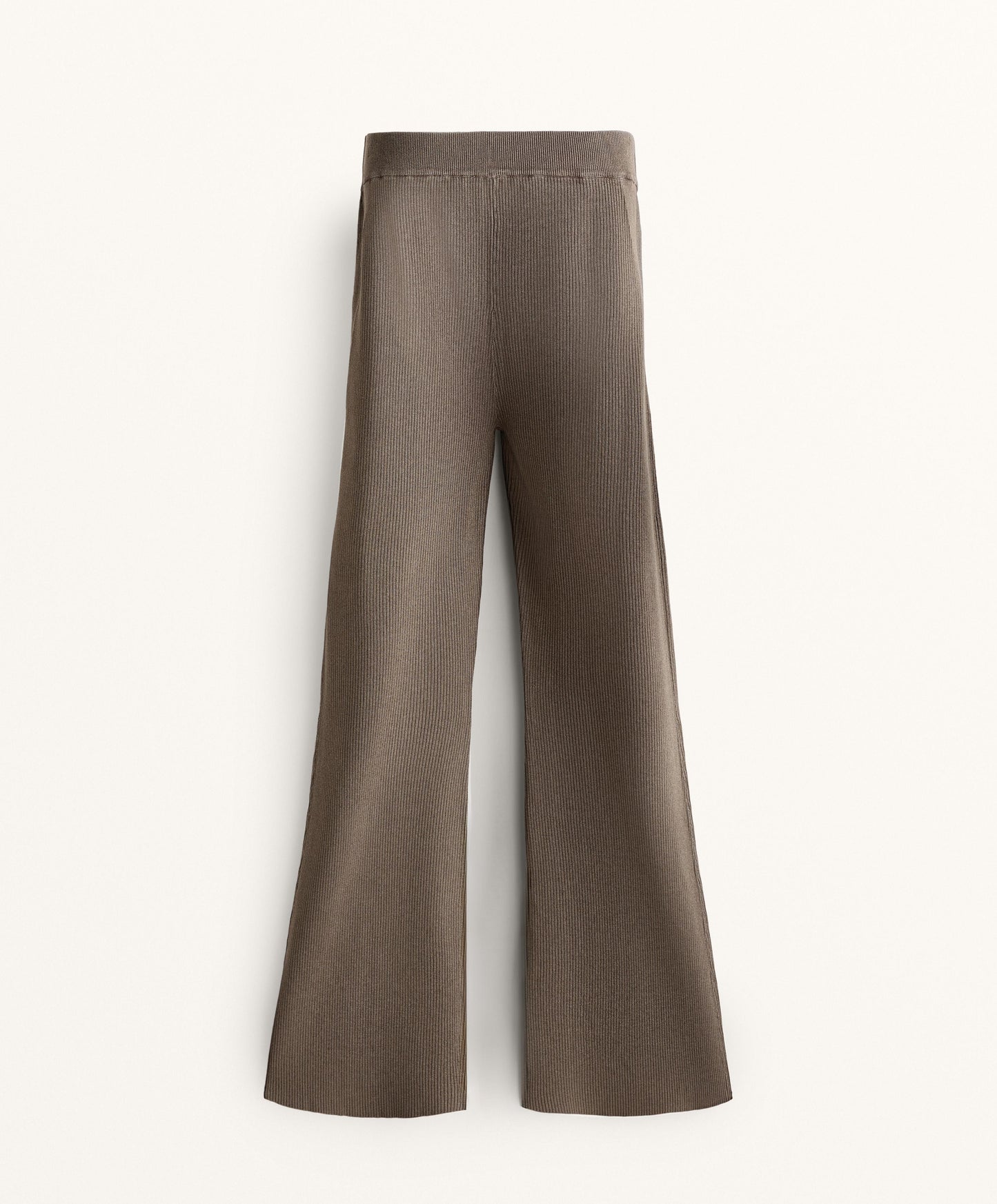Flare knit rib trousers
