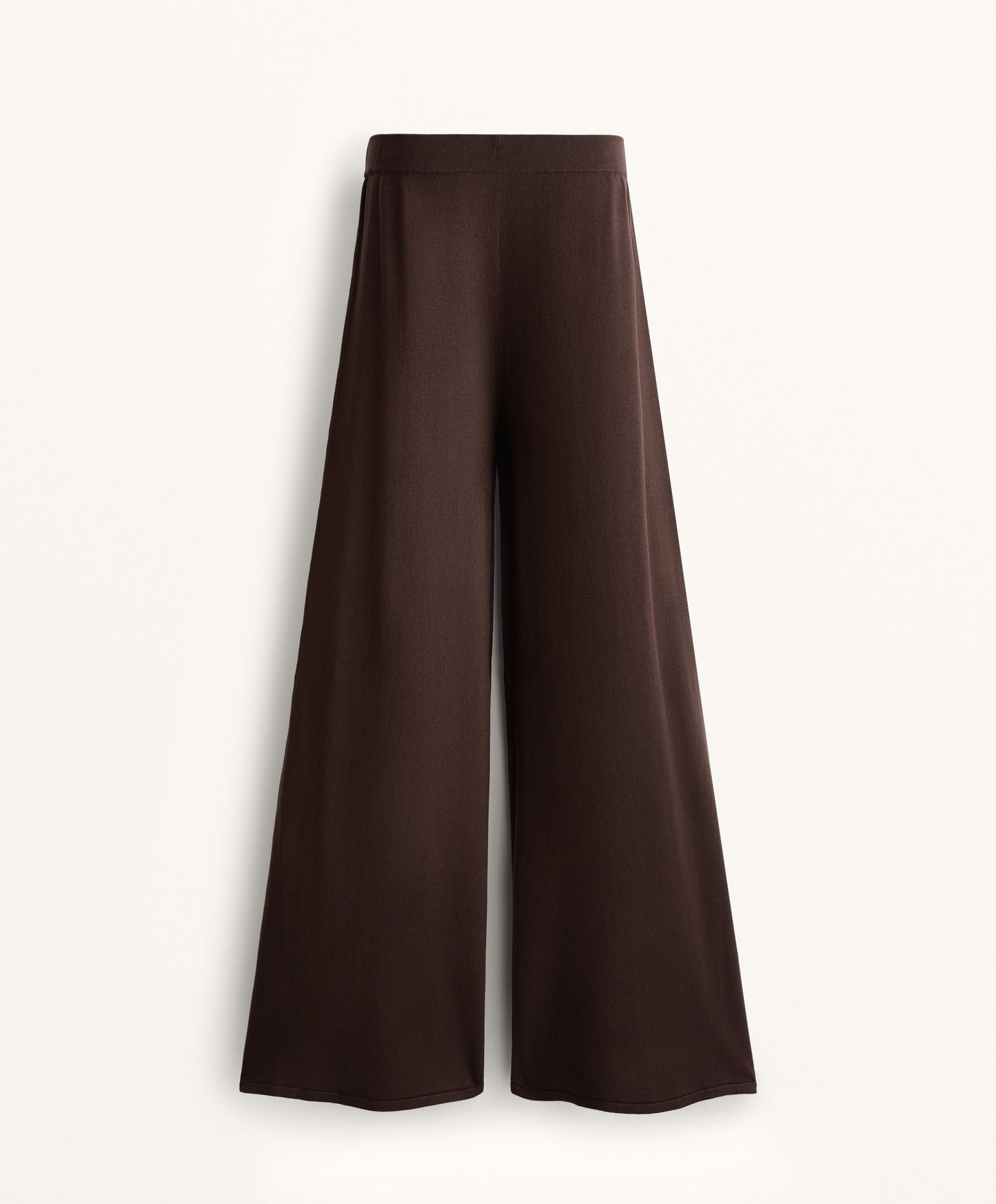 Wide leg straight knit trousers