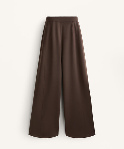 Neoprene-effect high-rise cocoon trousers