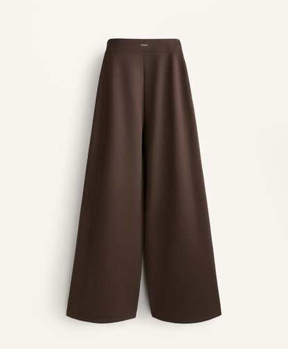 Neoprene-effect high-rise cocoon trousers