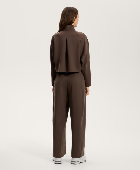 Neoprene-effect high-rise cocoon trousers