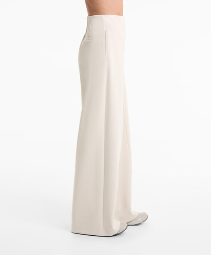 Super high rise piqu¨¦ long trousers with cotton