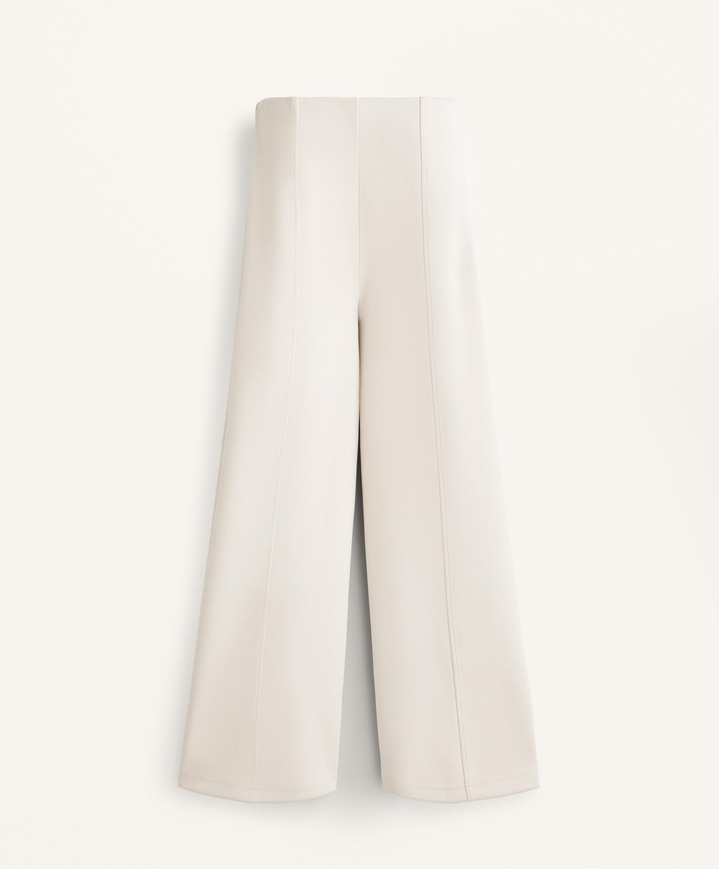 Super high rise piqu¨¦ long trousers with cotton