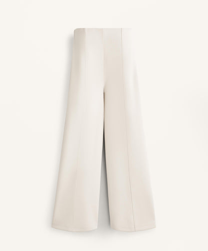 Super high rise piqu¨¦ long trousers with cotton