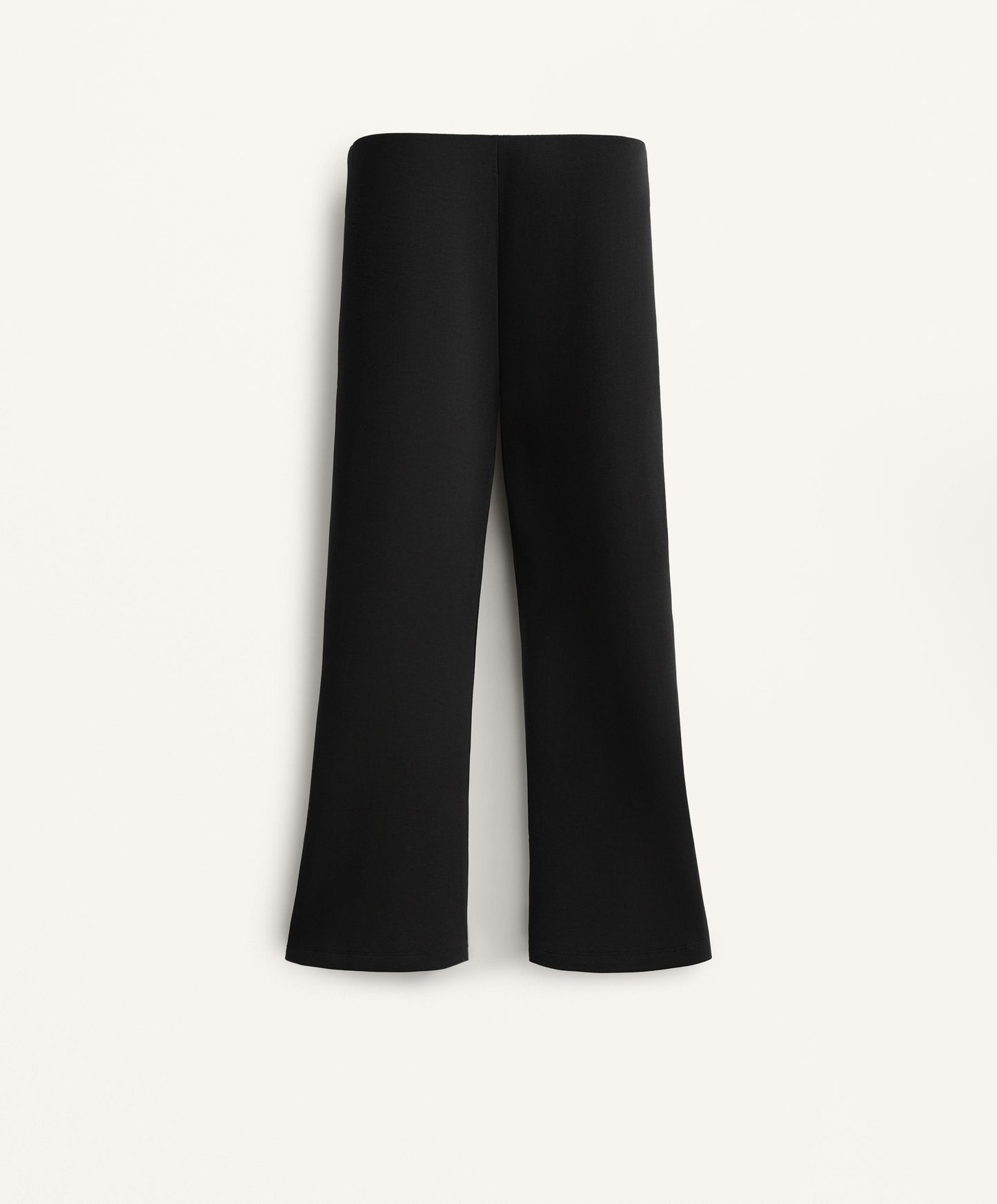 Cotton blend seam detail flare capri trousers