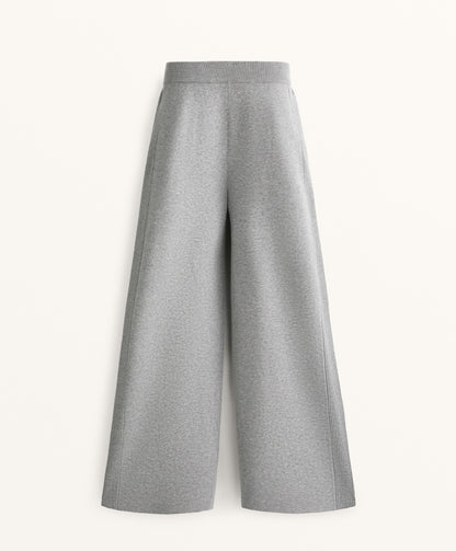 Straight-leg knit trousers with side rib