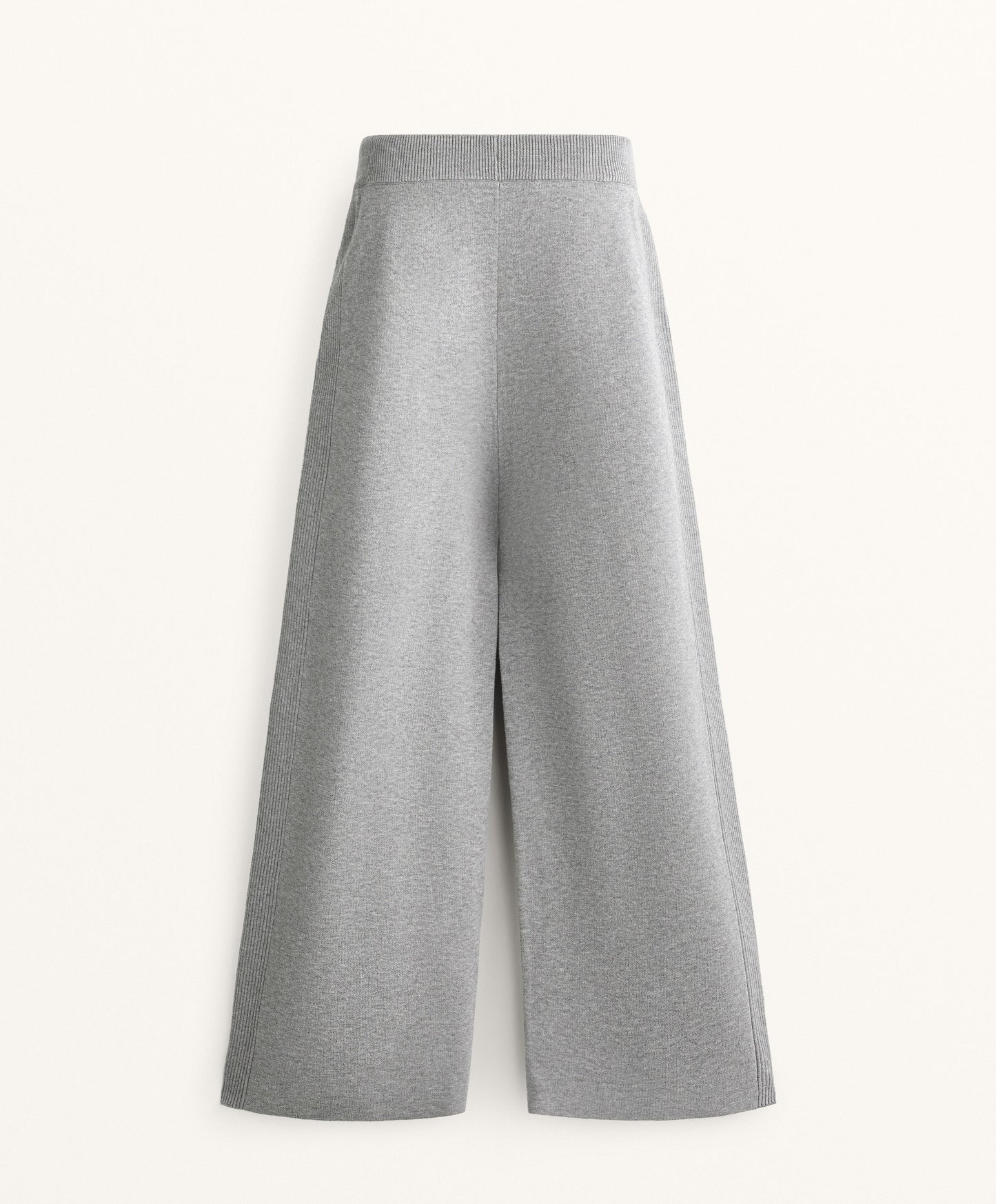 Straight-leg knit trousers with side rib