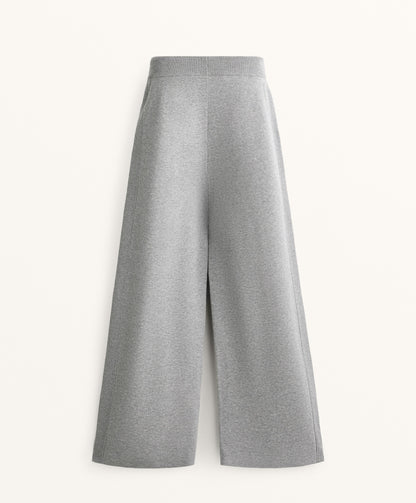 Straight-leg knit trousers with side rib