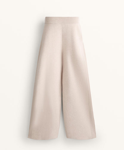 Straight-leg knit trousers with side rib