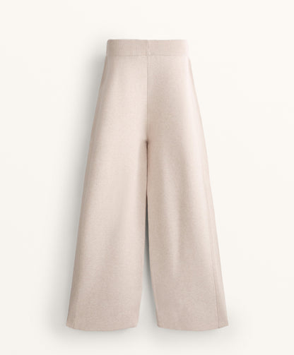 Straight-leg knit trousers with side rib