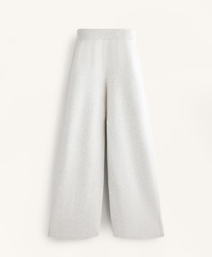 Straight-leg knit trousers with side rib