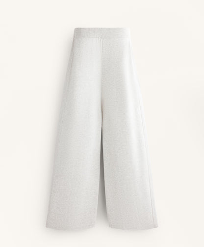 Straight-leg knit trousers with side rib