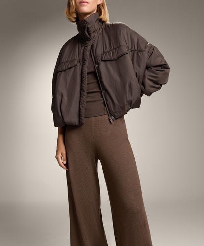 10% cashmere straight knit trousers