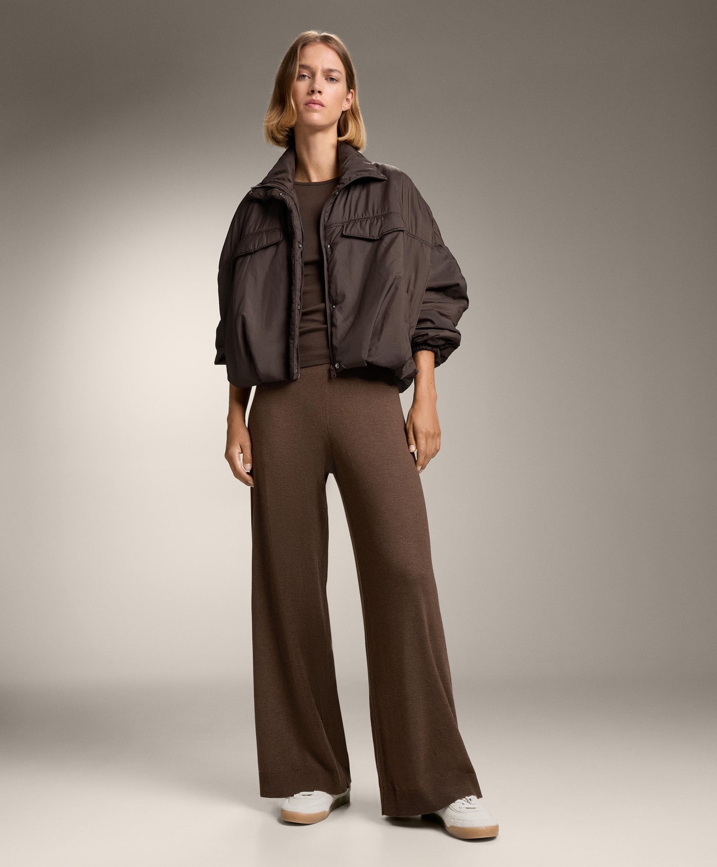 10% cashmere straight knit trousers